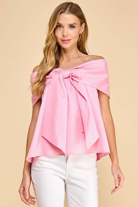 Bow Accented Off The Shoulder Top