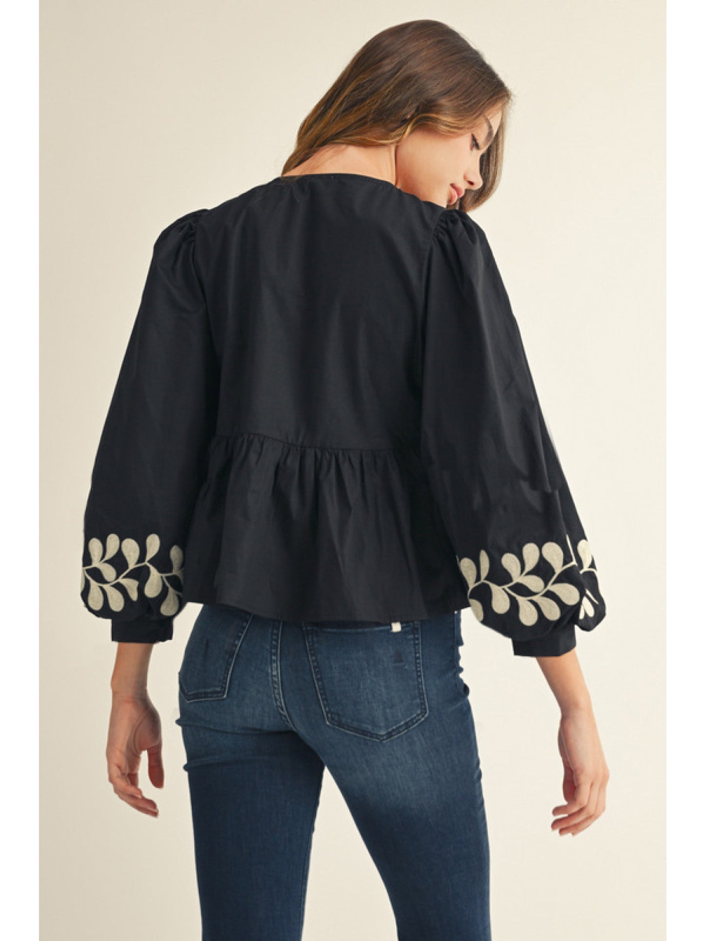 Fall Floral Sleeve Blouse