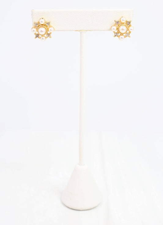 Banks Pearl Stud Earring Gold