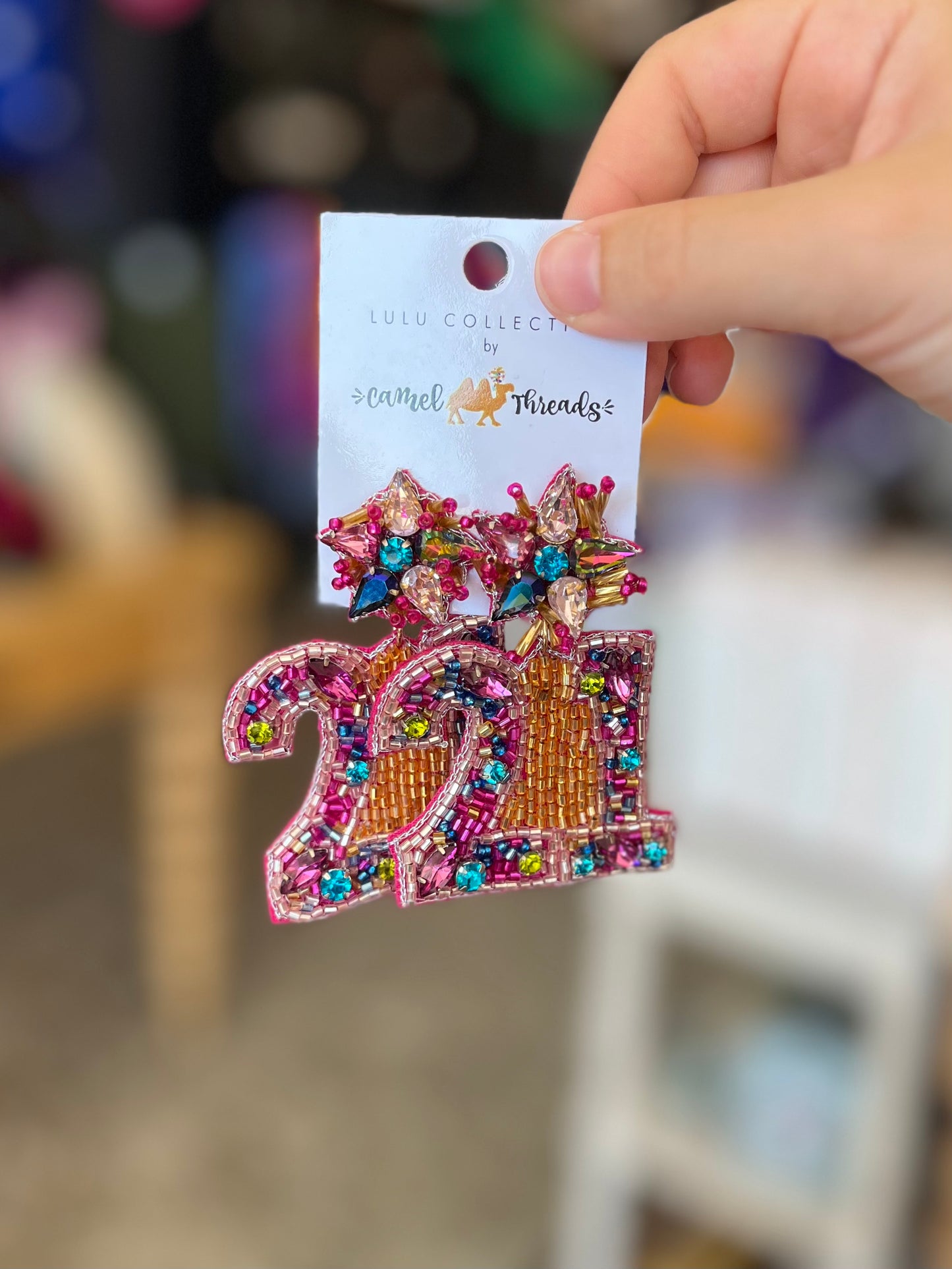 Camel Threads Statement Earrings
