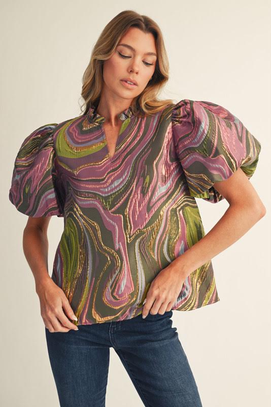 Marble Swirl Blouse