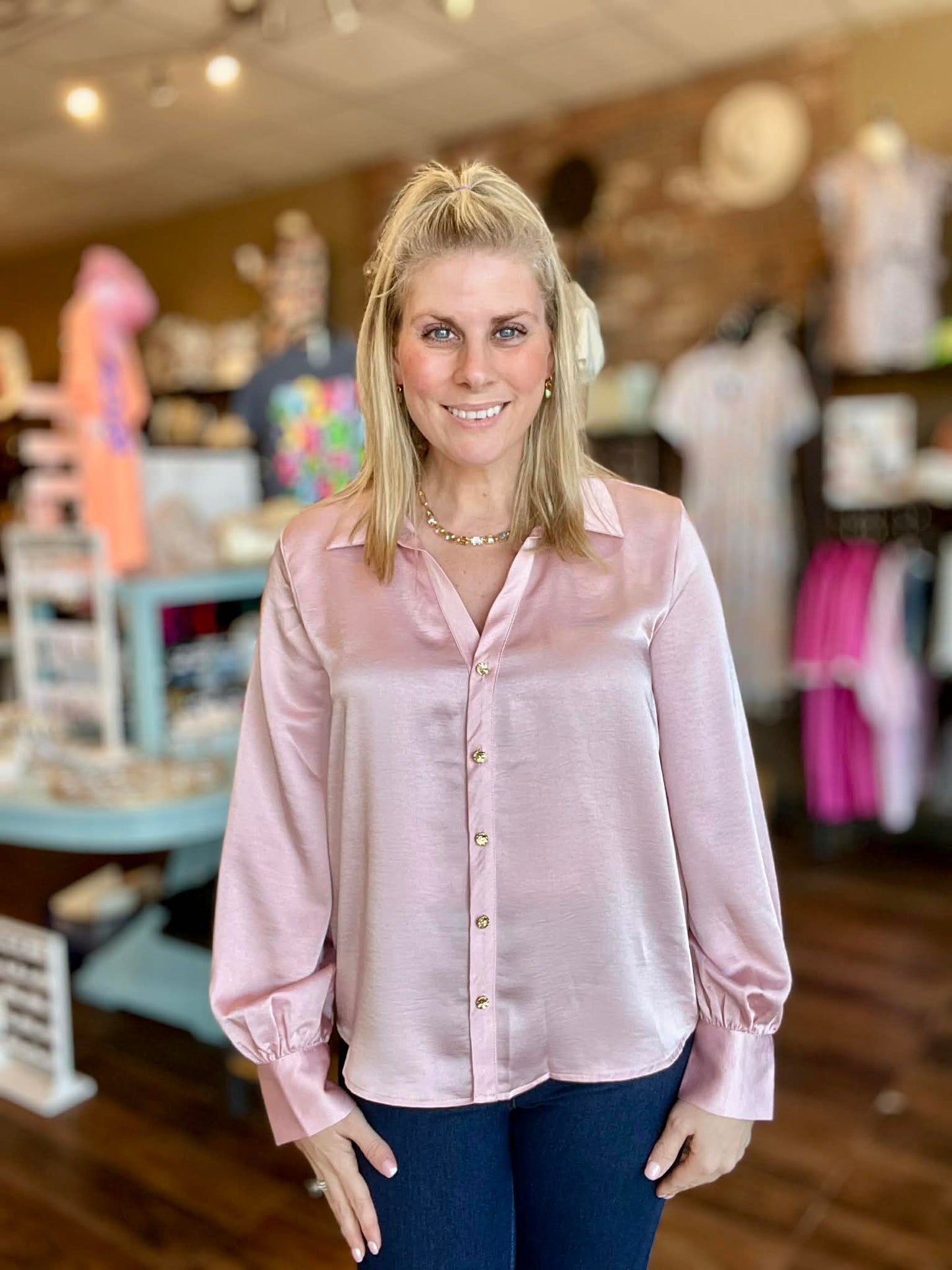 Soft Pink Button Down