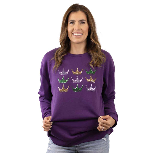 Victoria Crown Sequin Sweatshirt