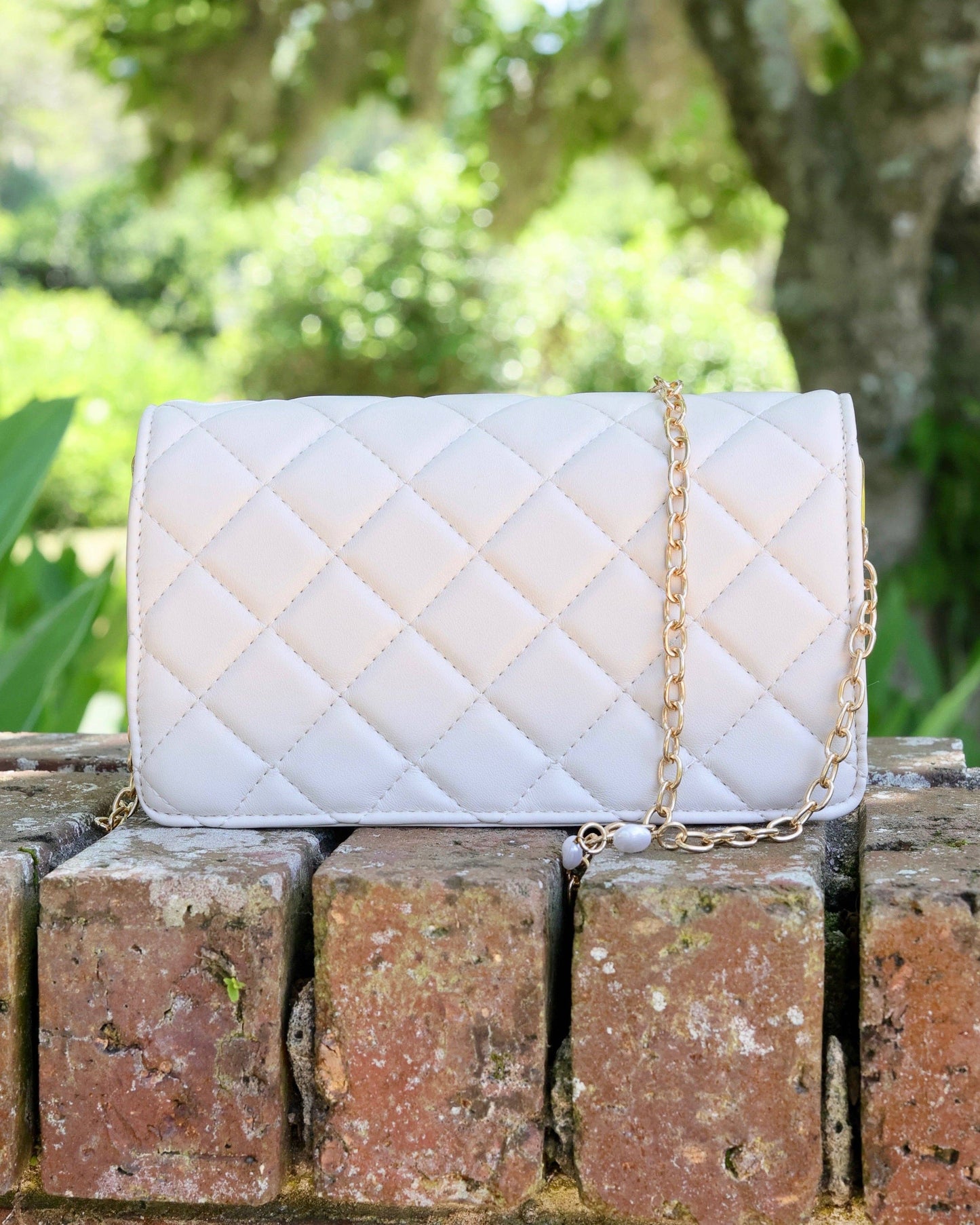 Brynleigh Clutch Crossbody Cream Quilted