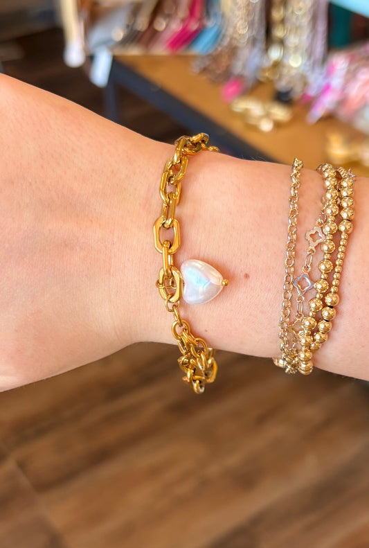 18k Stainless Steel Tarnish Free Pearl Bracelet