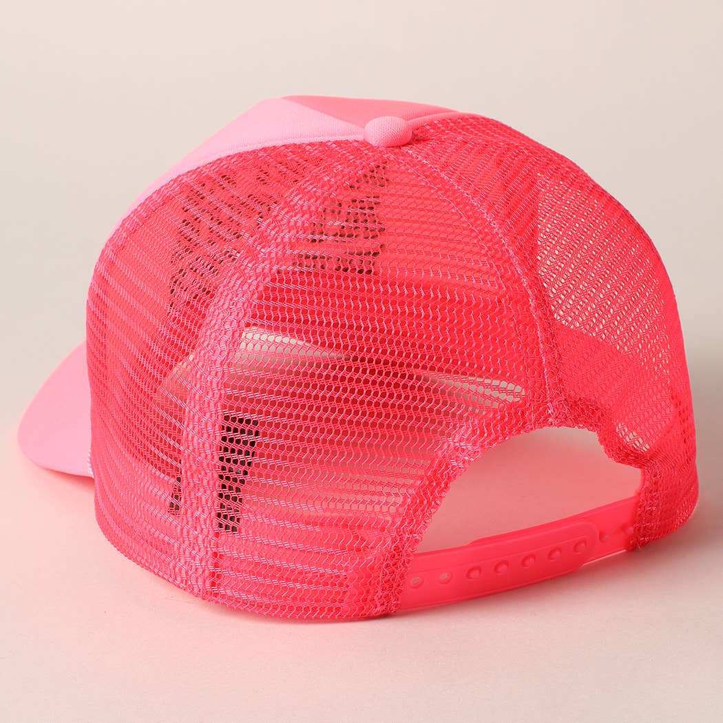 Meet Me At Beach Embroidered Mesh Back Cap