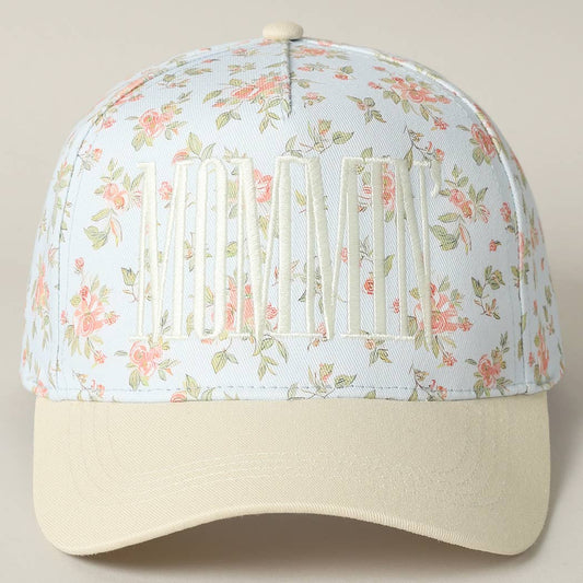 MOMMIN' Embroidered Flower PatternTrucker Hat