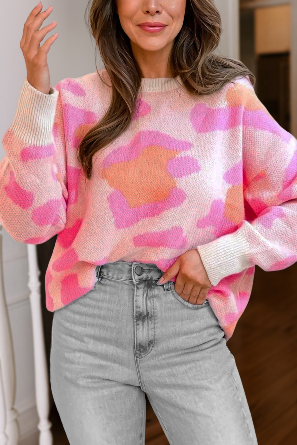 Party Pink Leopard Sweater