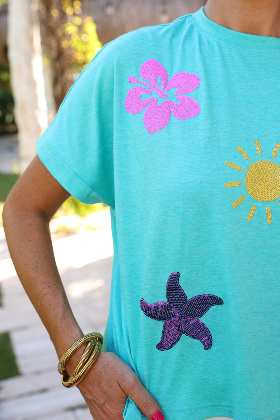 Seaside Sequin Patch Top