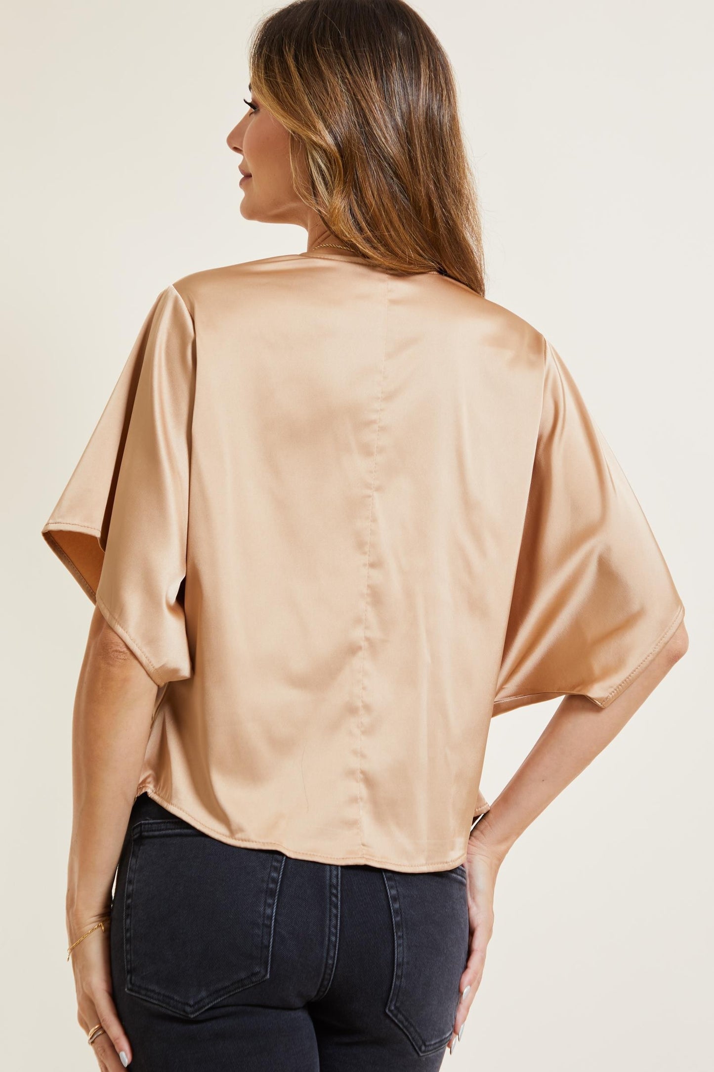 Satin Cowl Neck Blouse