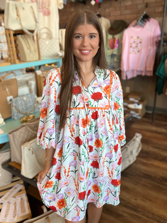 Fall Floral Dress