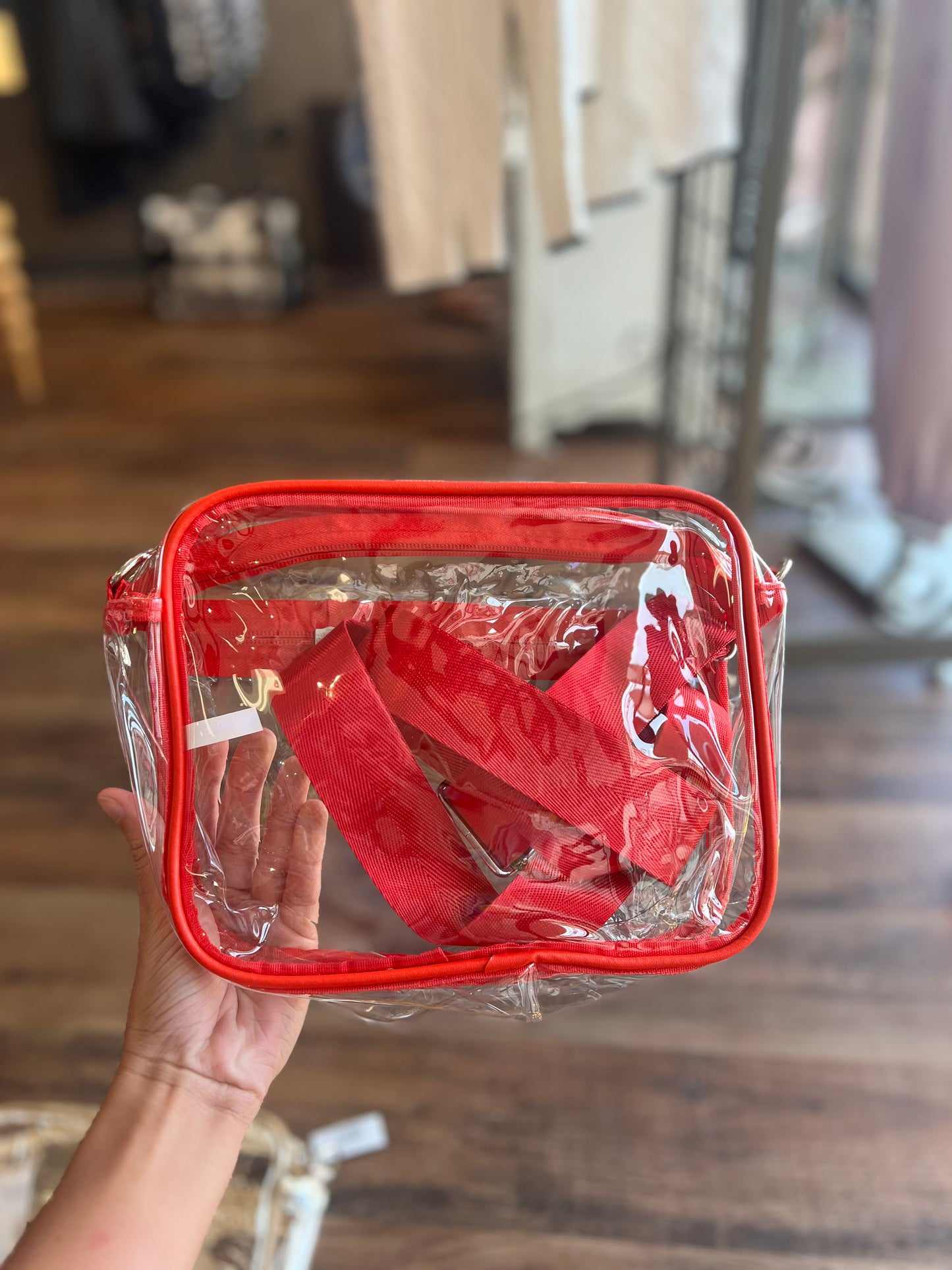 Clear Bag with Solid Strap