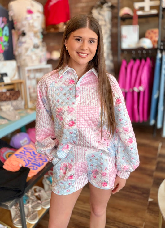 Pastel Patchwork Quilted Lounge Set