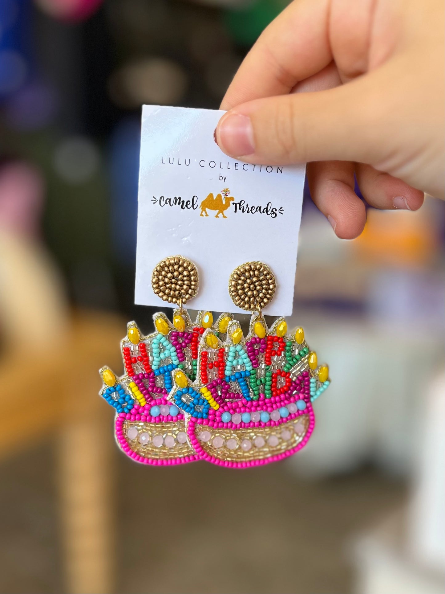 Camel Threads Statement Earrings