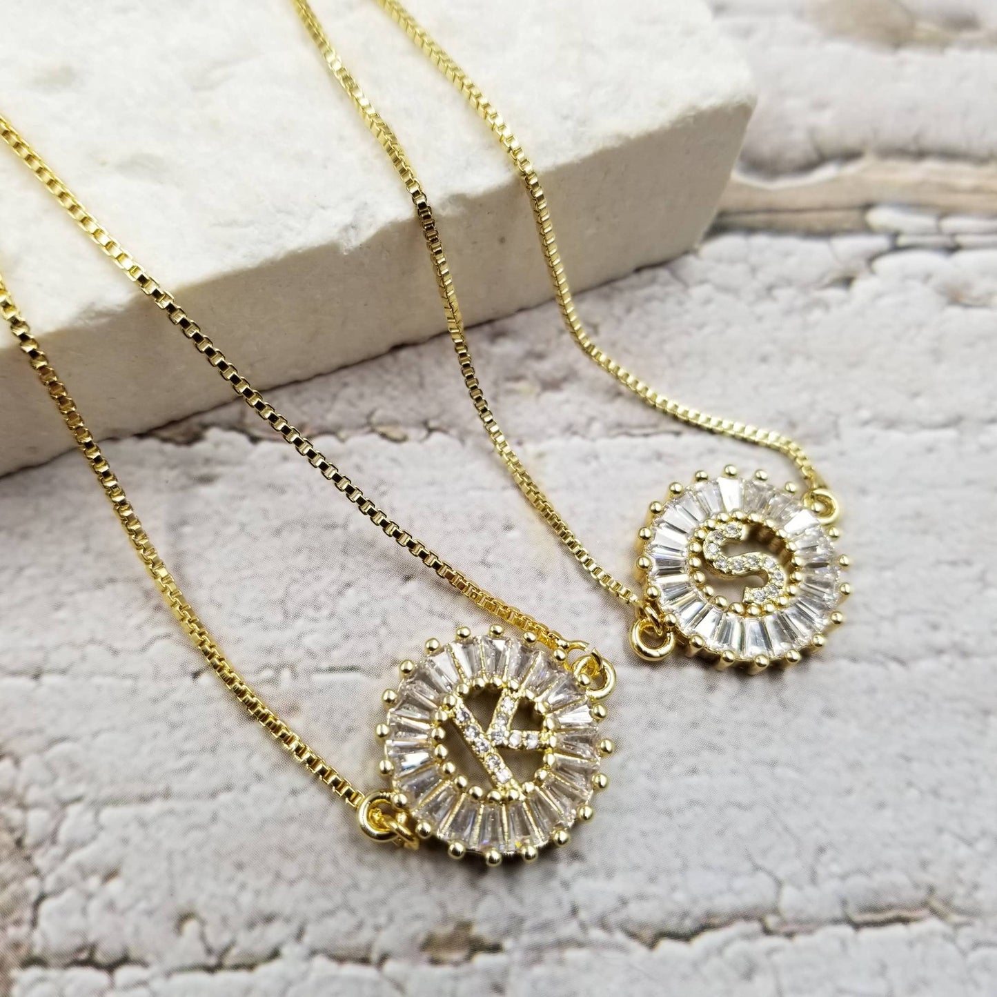 Initial Pendant Sunburst Bracelet