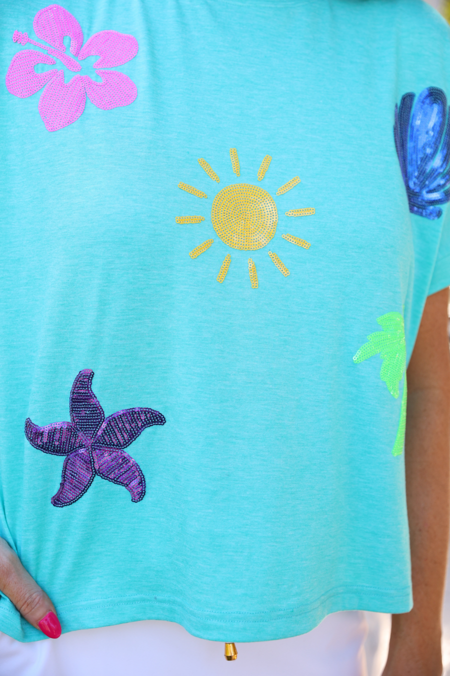 Seaside Sequin Patch Top