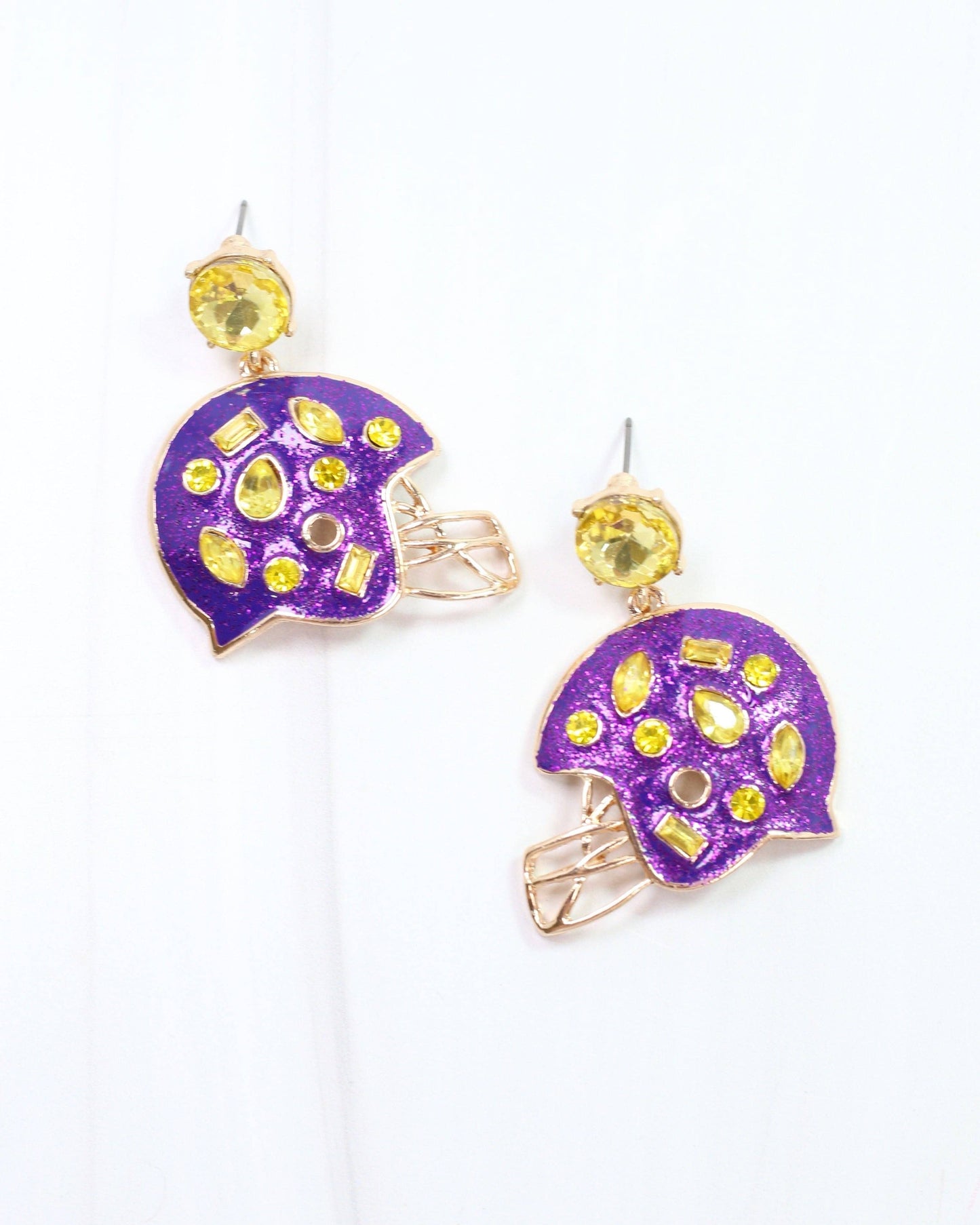 Halsey Helmet Earring Purple Gold