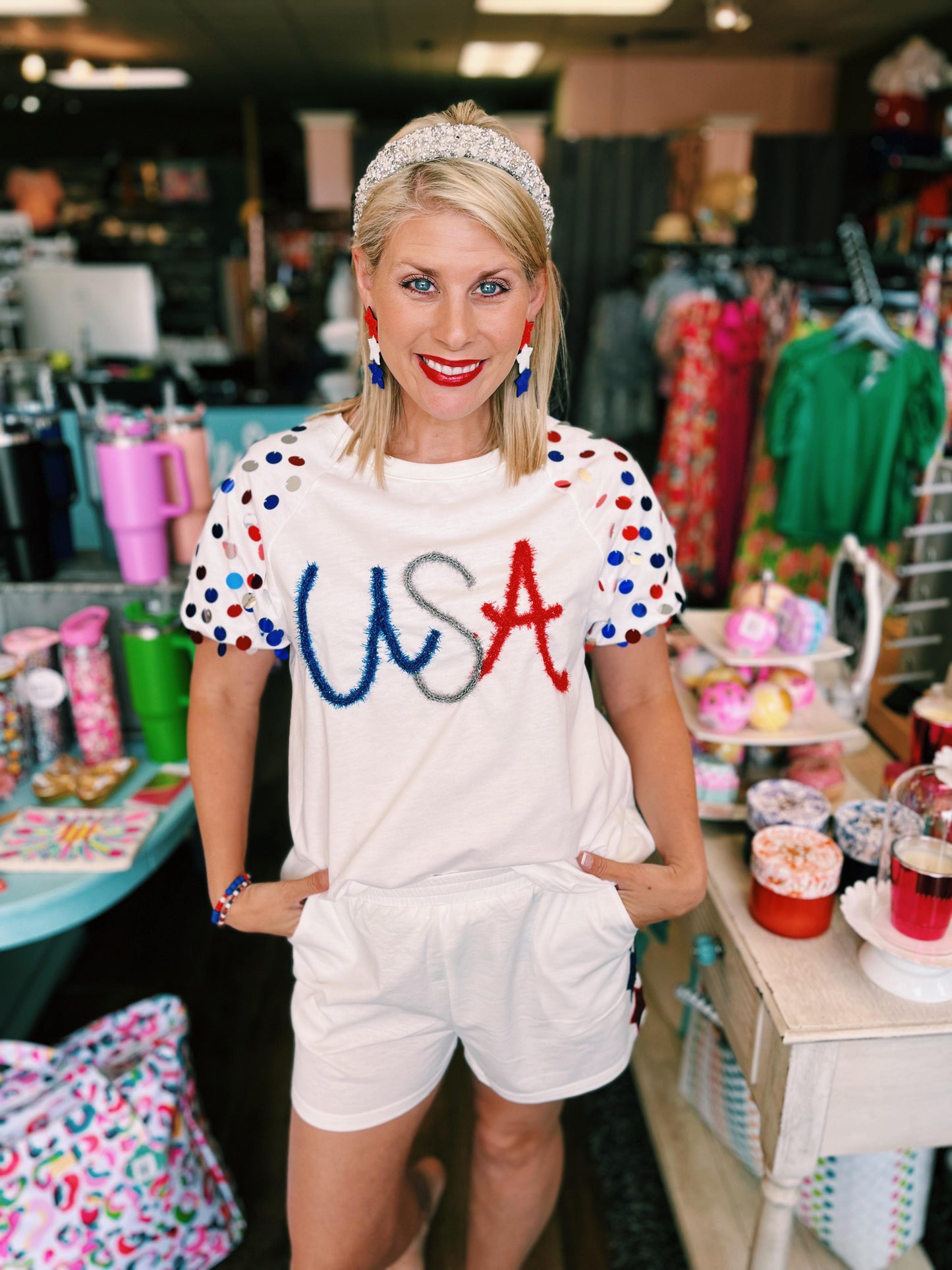 USA Speckles Top