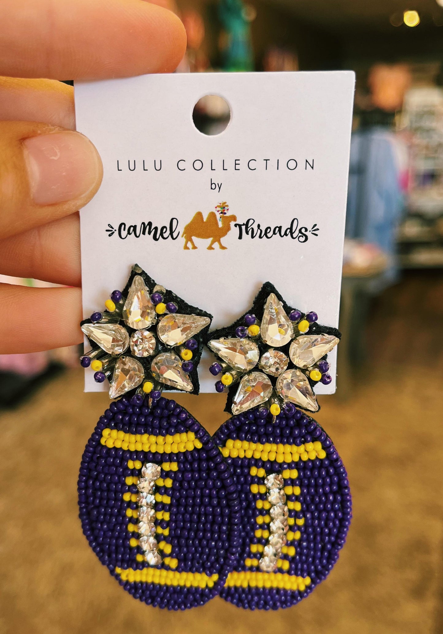 Camel Threads Statement Earrings