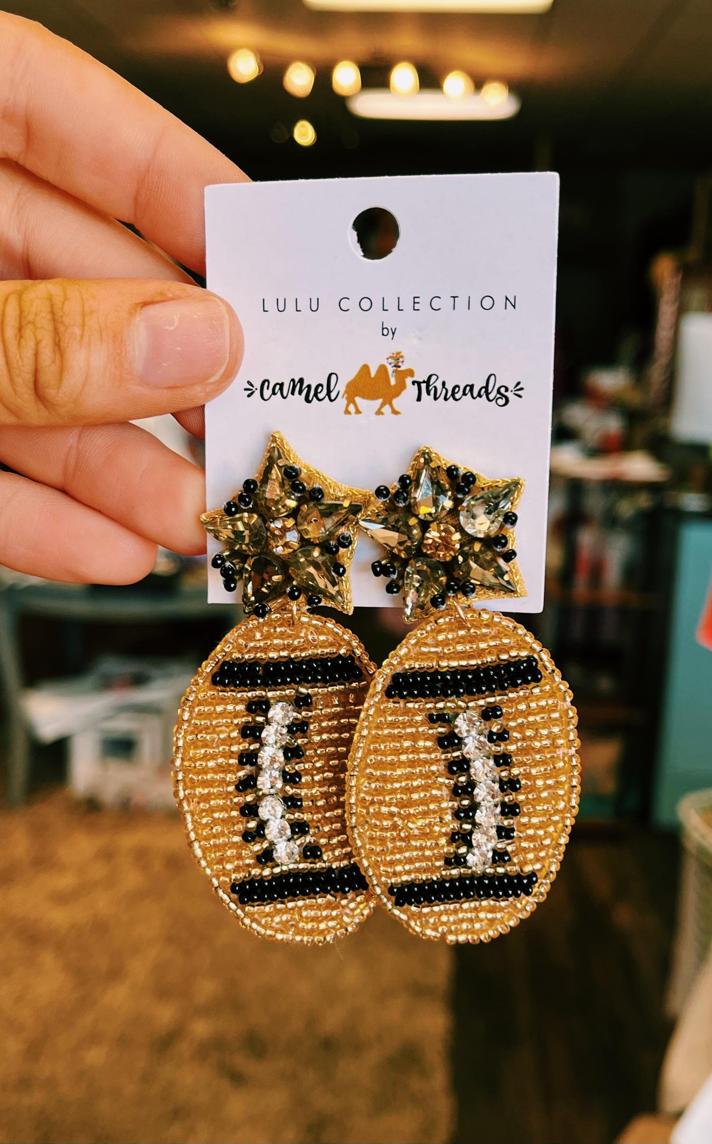 Camel Threads Statement Earrings