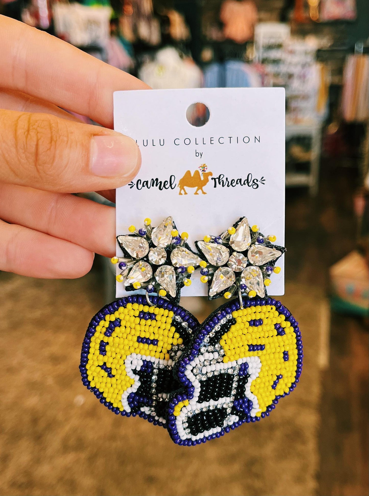 Camel Threads Statement Earrings