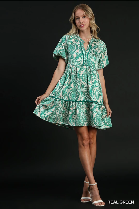 Paisley Print Dress
