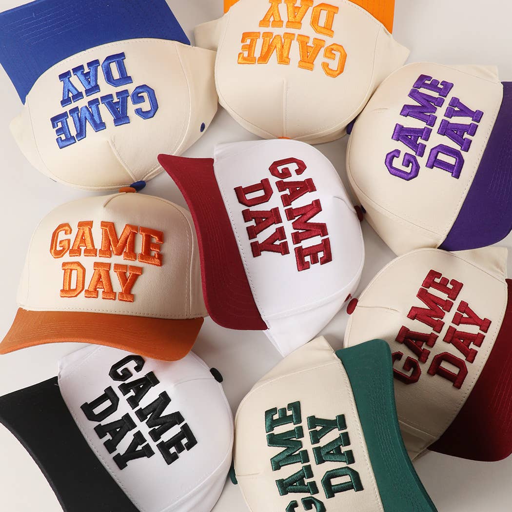 GAME DAY 3D Letter Embroidered Two-Tone Trucker Hat