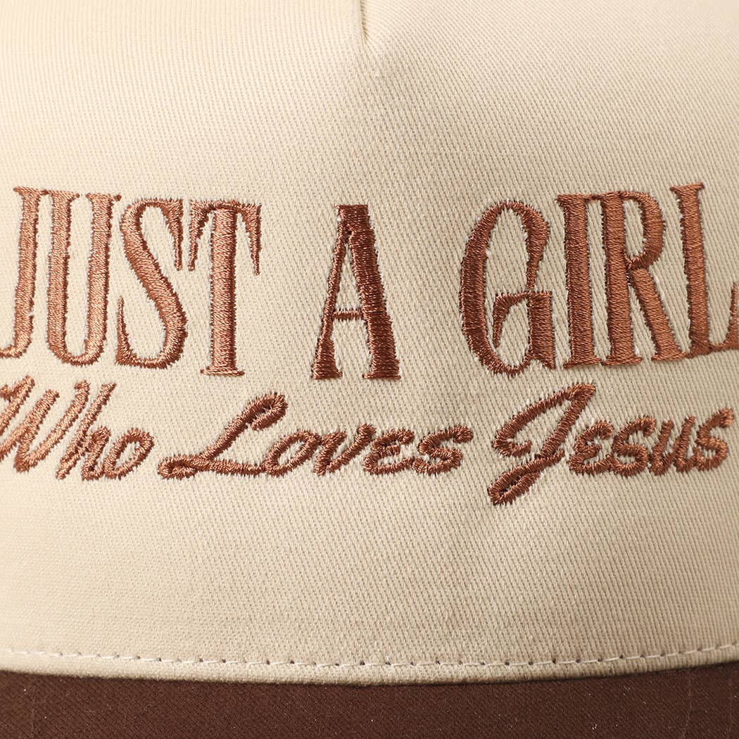 Just A Girl Who Loves Jesus Embroidery Trucker Hat