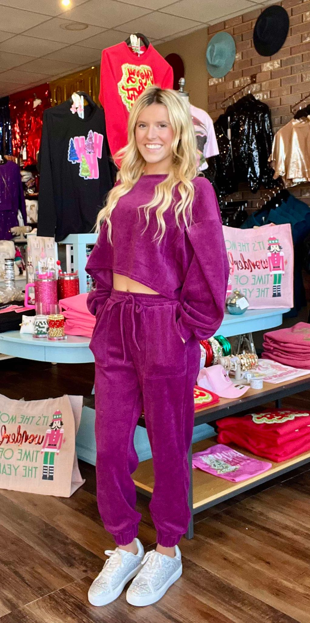 Balloon Sleeve Crop Set