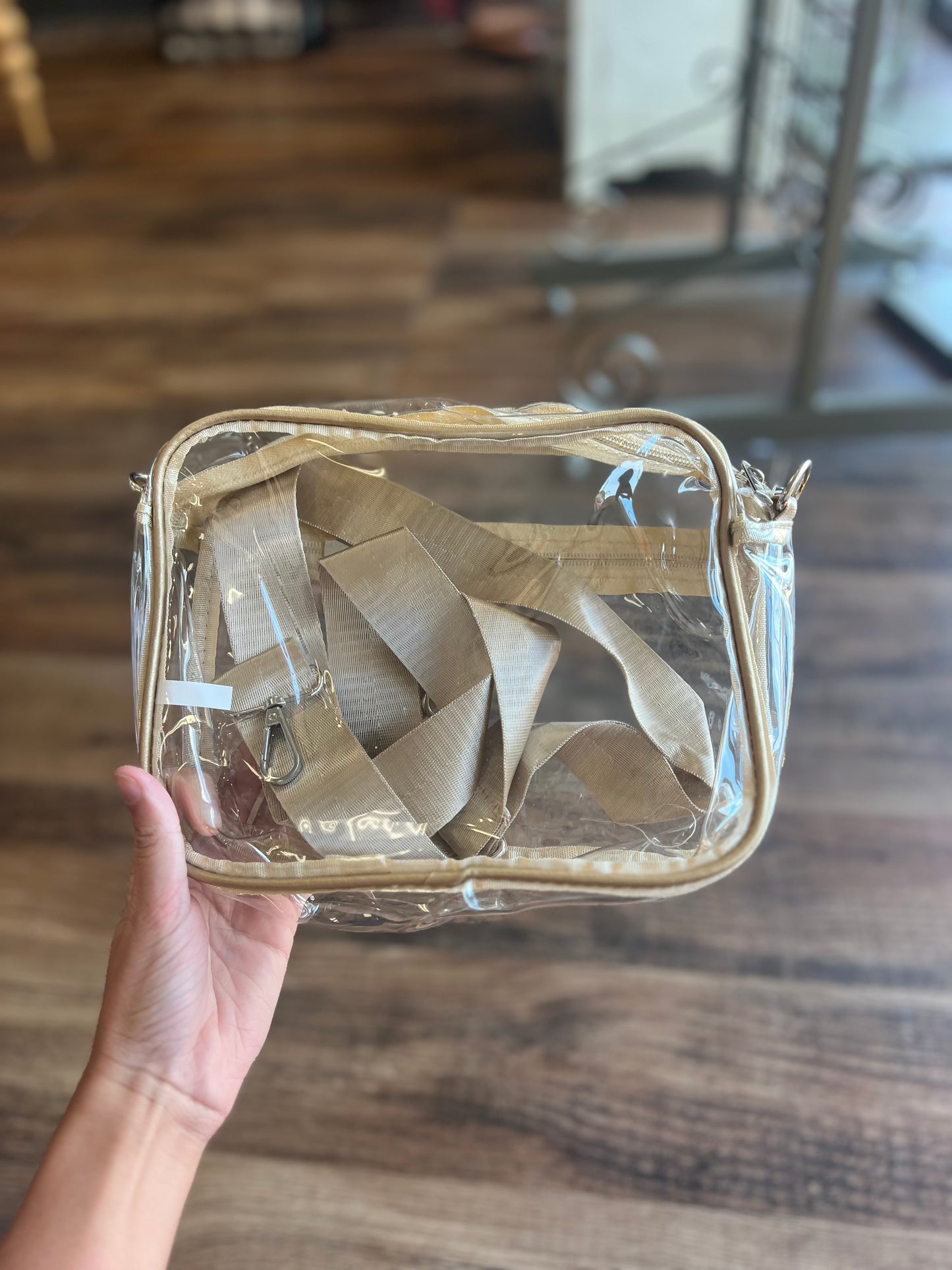 Clear Bag with Solid Strap