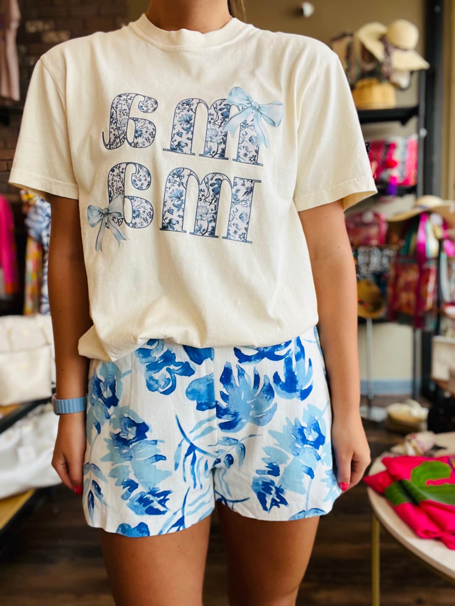 Palm Leaves Print Tailored Shorts