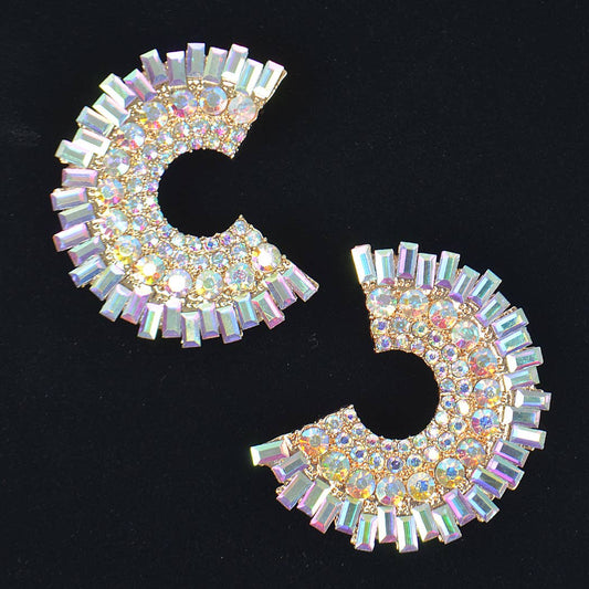 Glitzy Half Circle Earrings