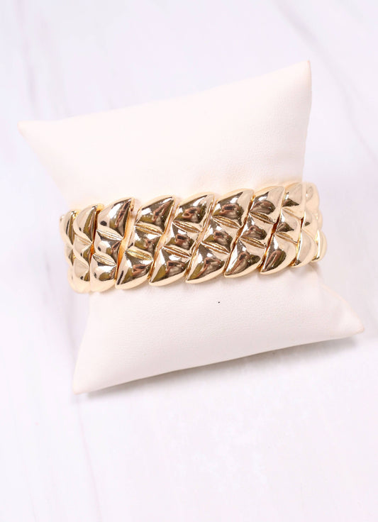 Troian Metal Stretch Bracelet GOLD