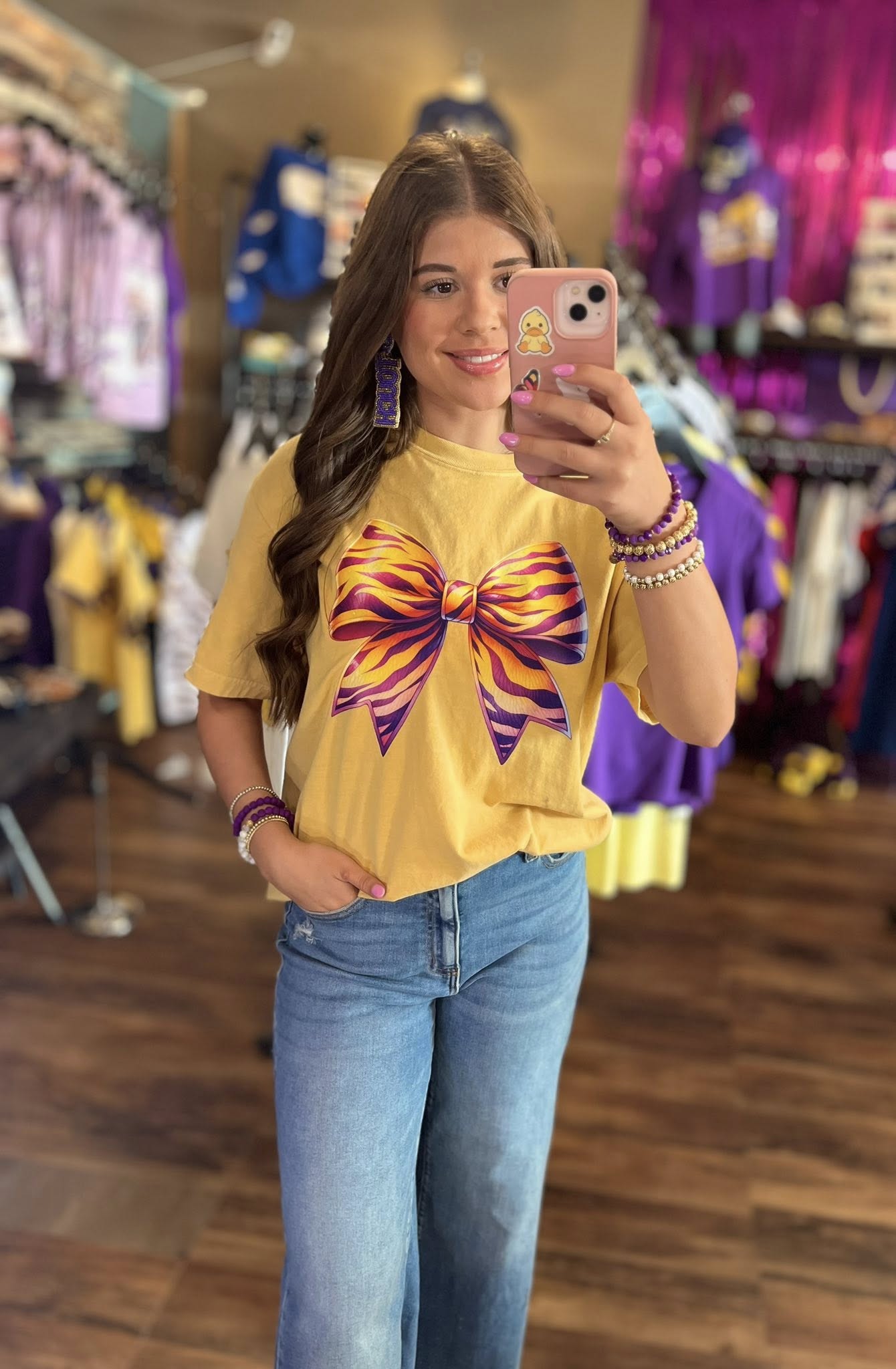 Tiger Print Bow Tee
