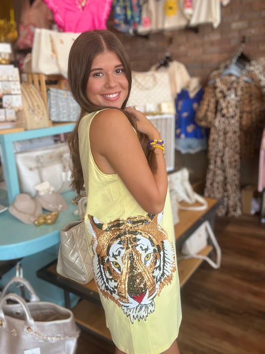 Tiger Head Tank Dress
