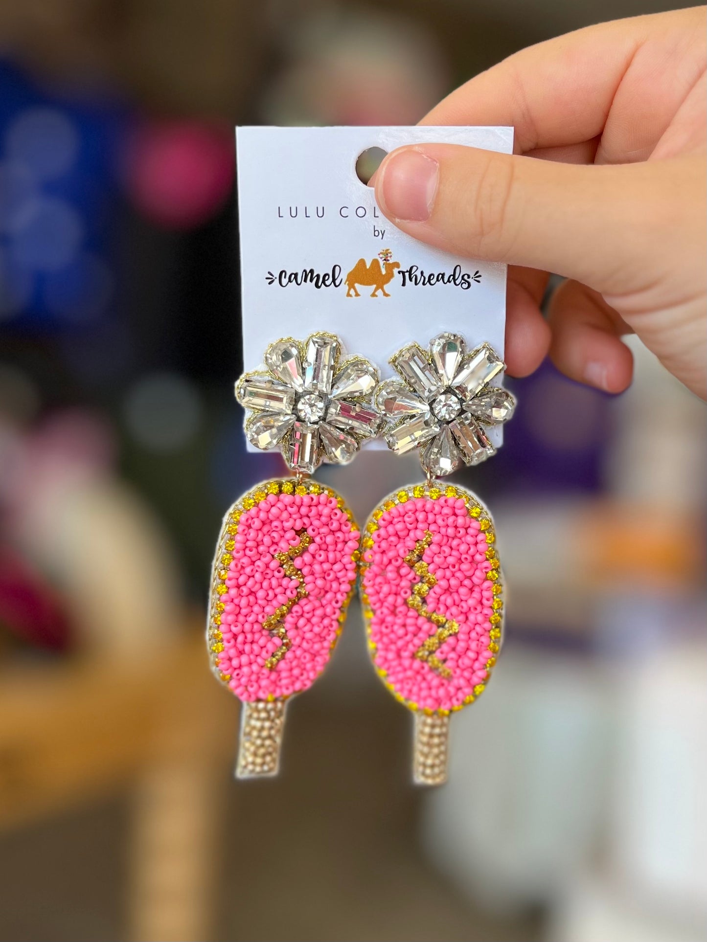 Camel Threads Statement Earrings
