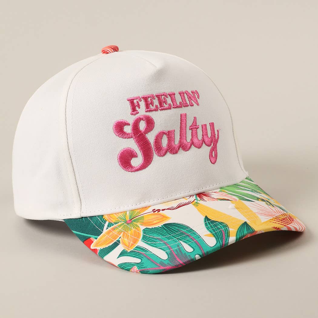 Feelin' Salty Letter Embroidery Floral Trucker Hat