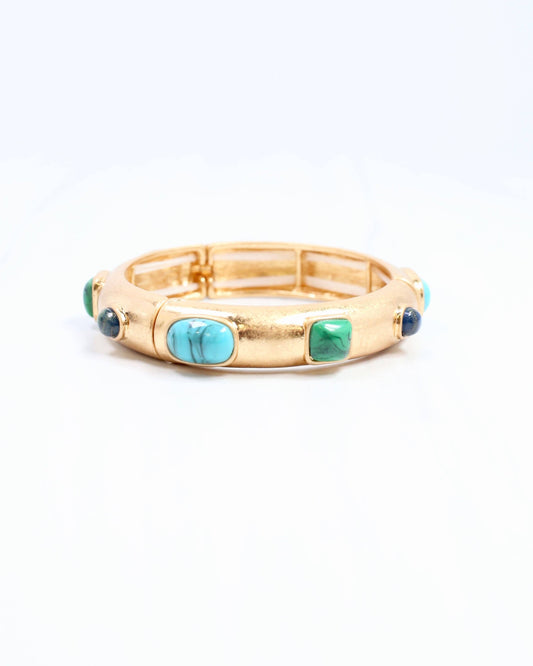 Really Regal Stone Stretch Bracelet Turquoise