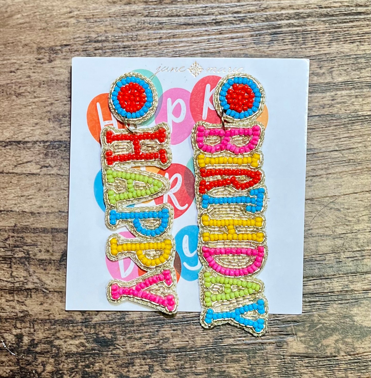 JM Birthday Earrings