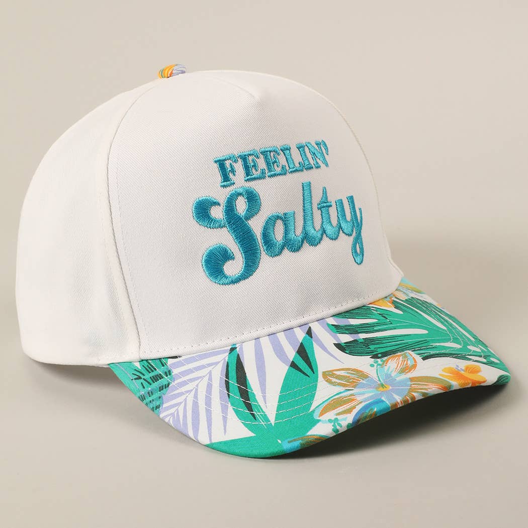 Feelin' Salty Letter Embroidery Floral Trucker Hat