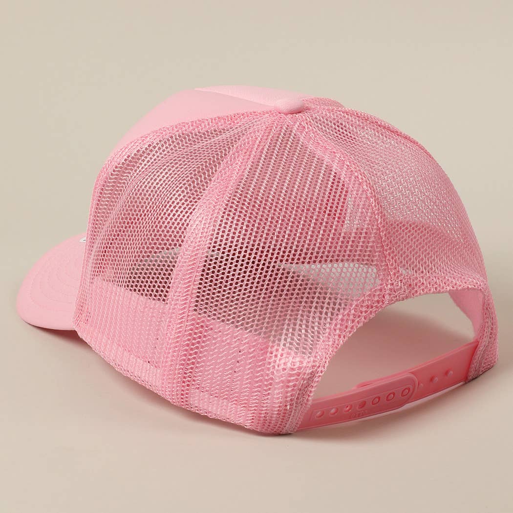 JESUS SAVES I SPEND Text Mesh Back Trucker Hat