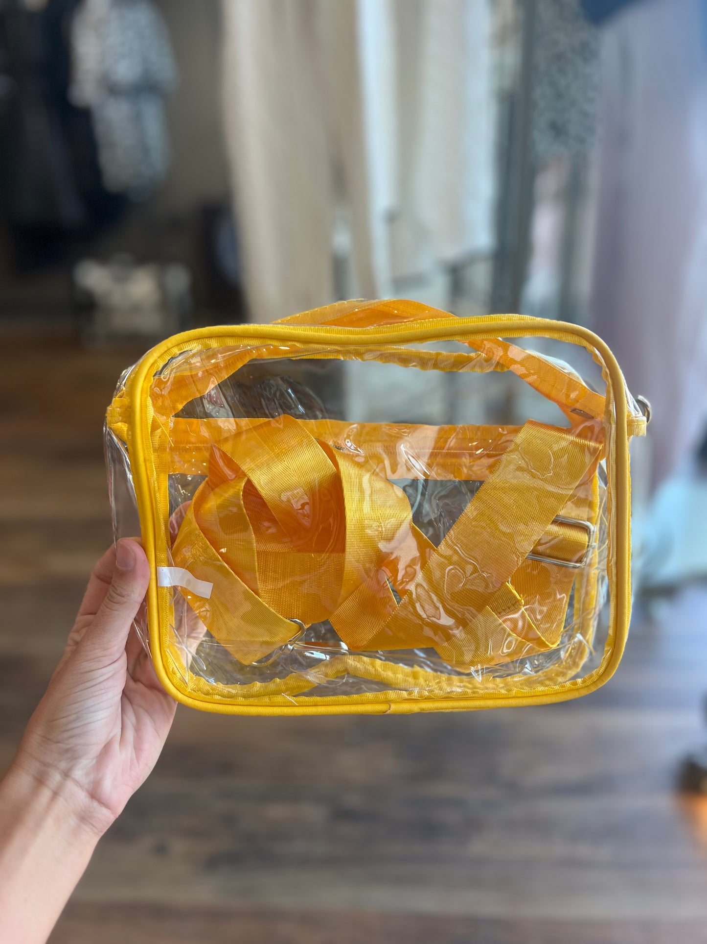 Clear Bag with Solid Strap