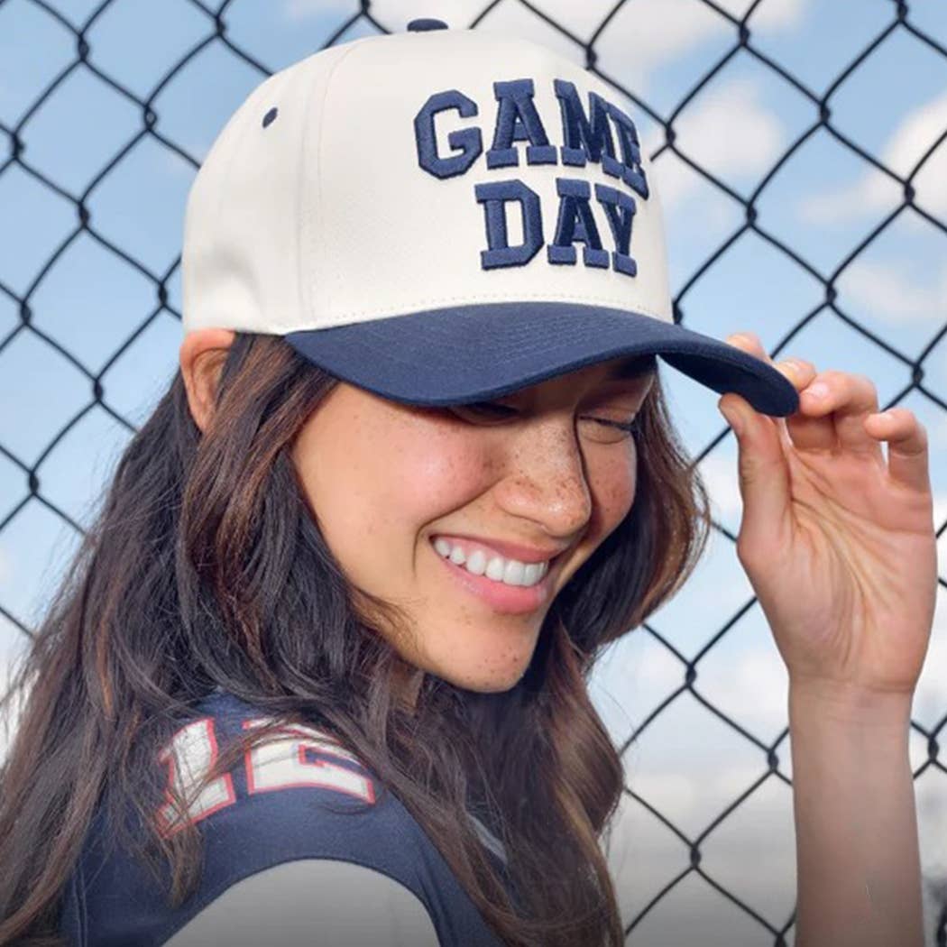 GAME DAY 3D Letter Embroidered Two-Tone Trucker Hat