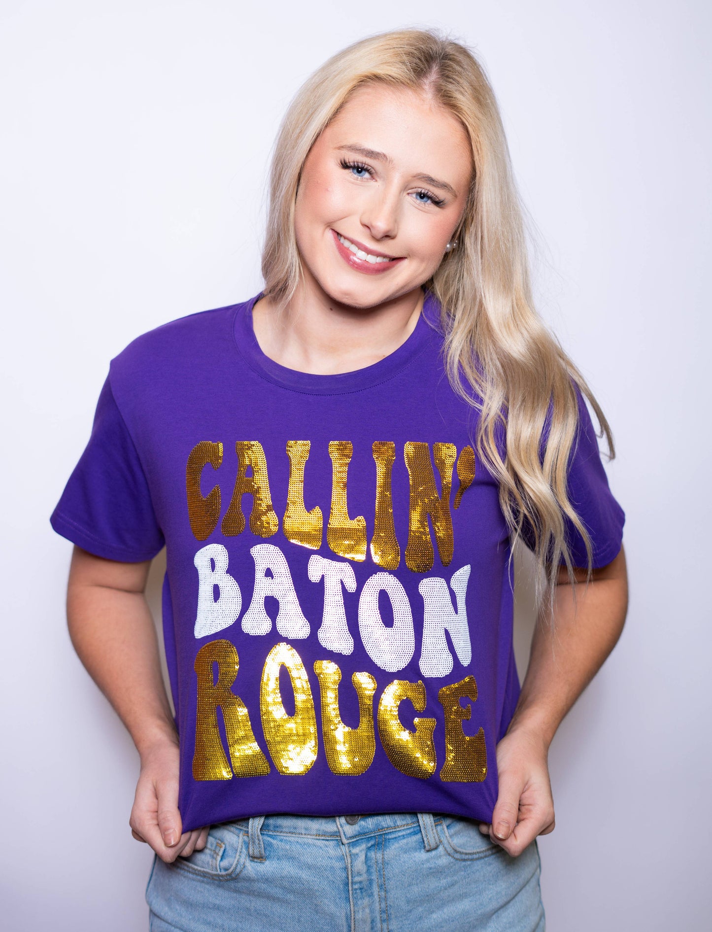 Callin' Baton Rouge Sequin Tee