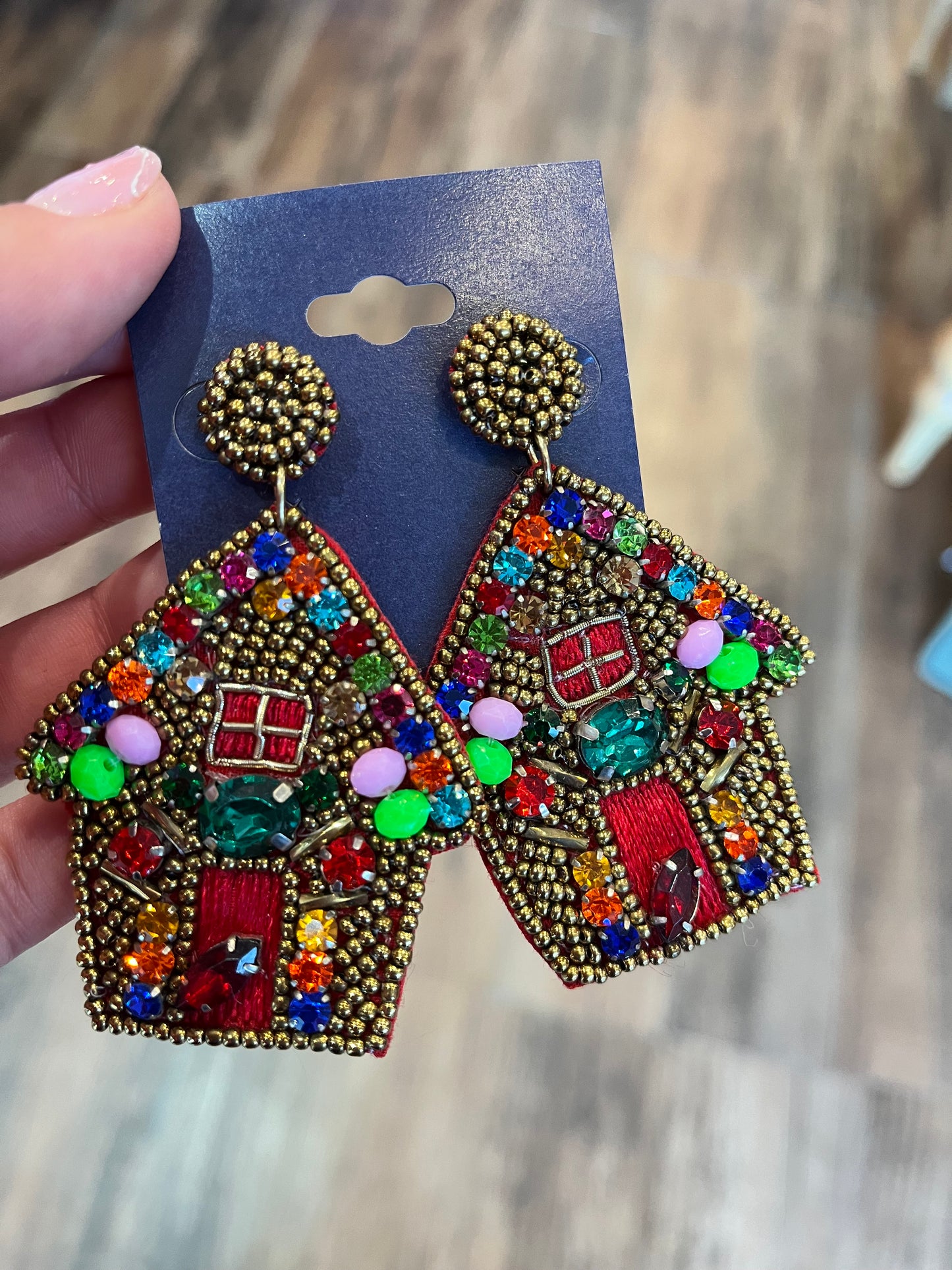 Beaded Christmas Earrings
