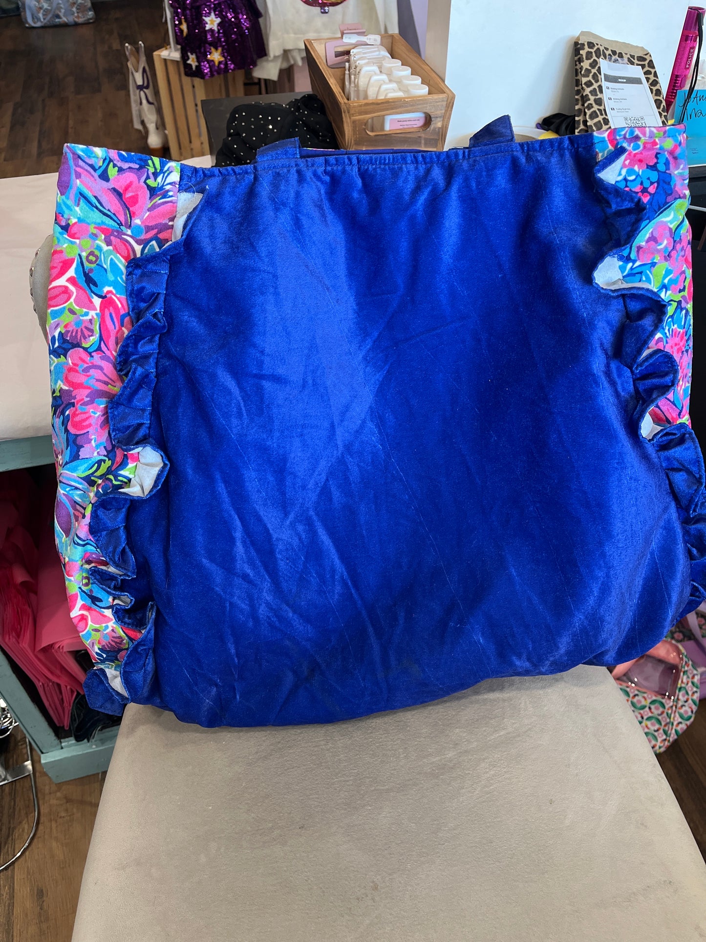 Velvet Floral Tote