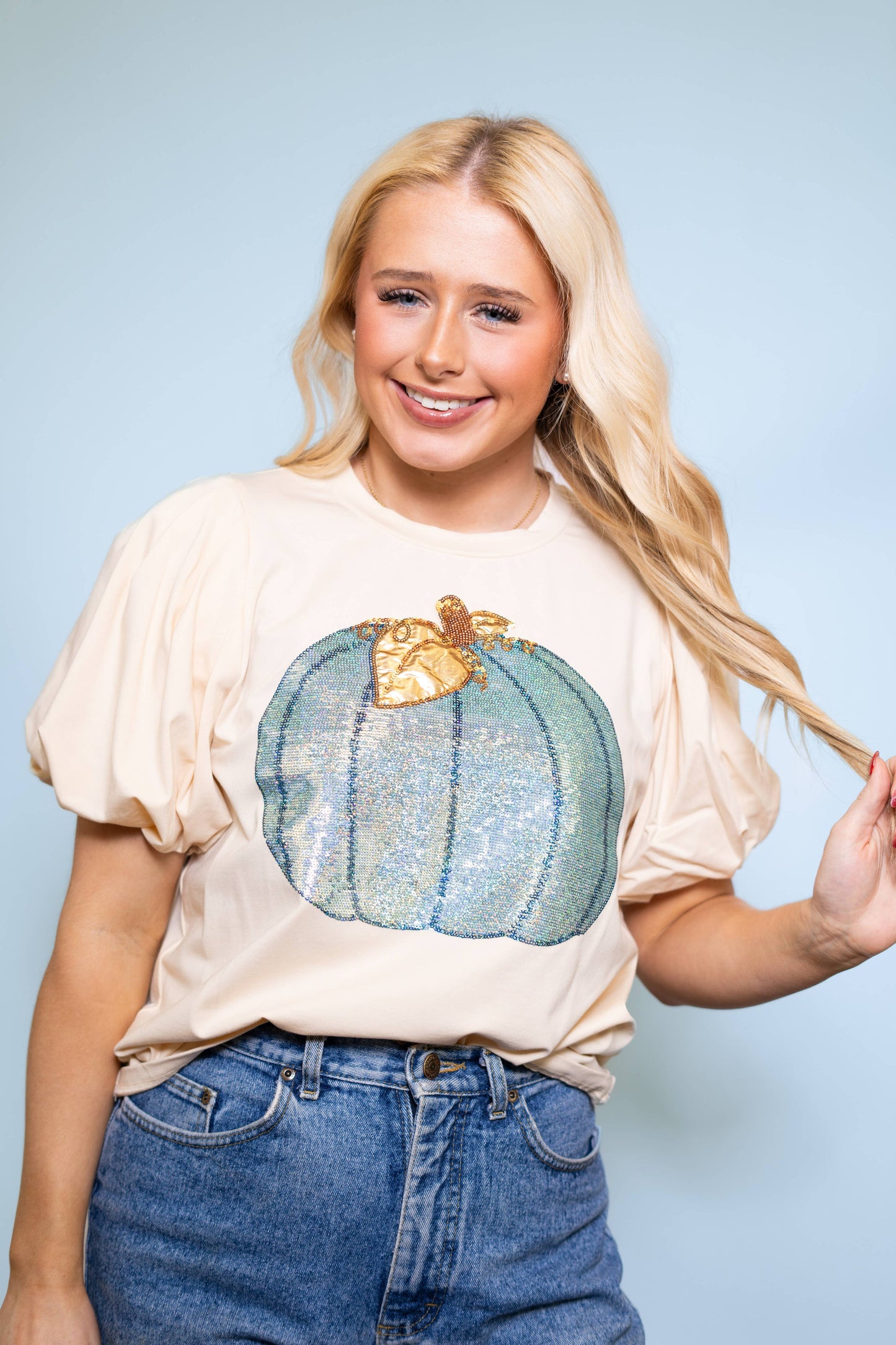 Pretty Pumpkin Sequin Shirt