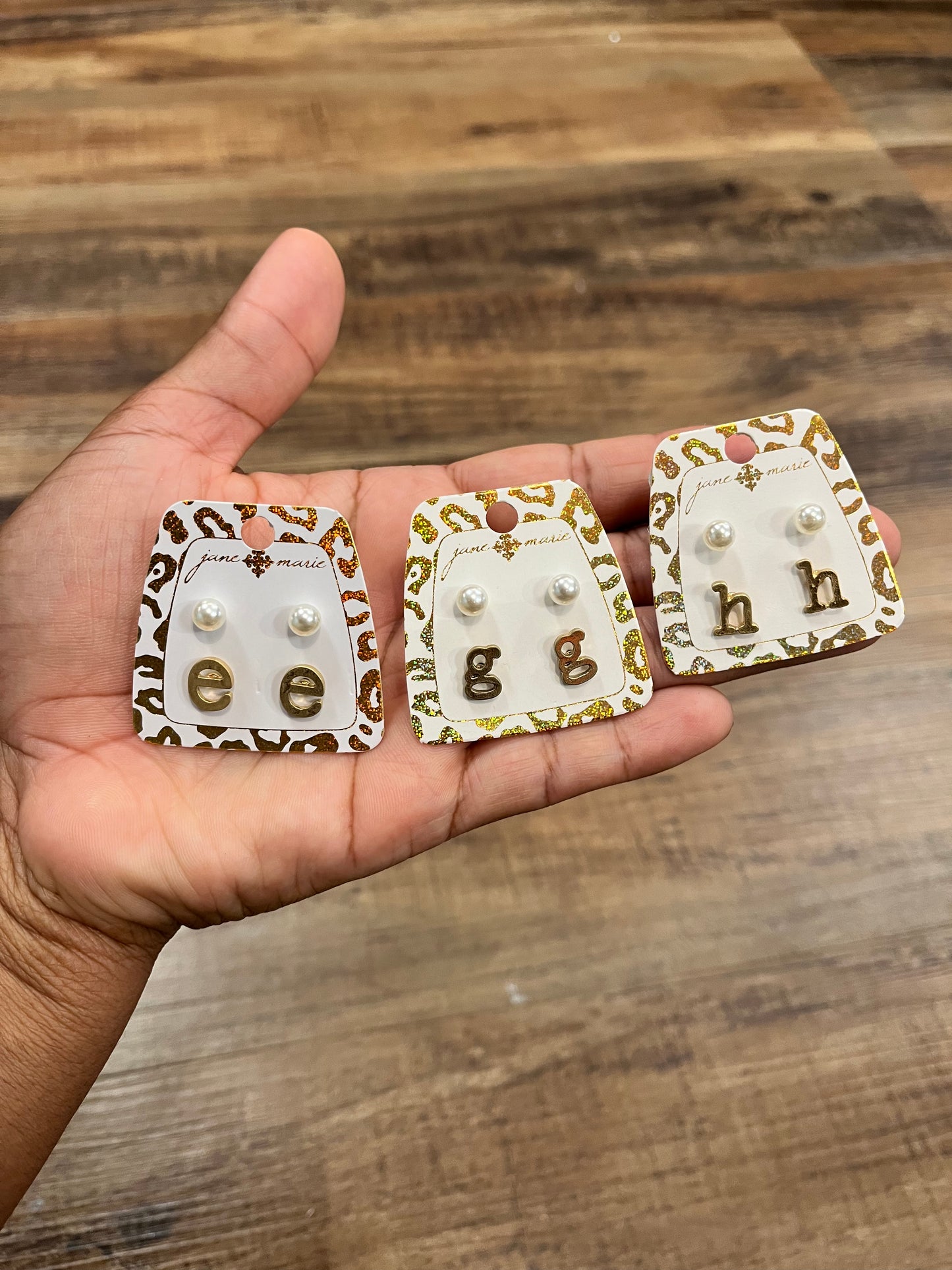 JM Initial with Pearl Set