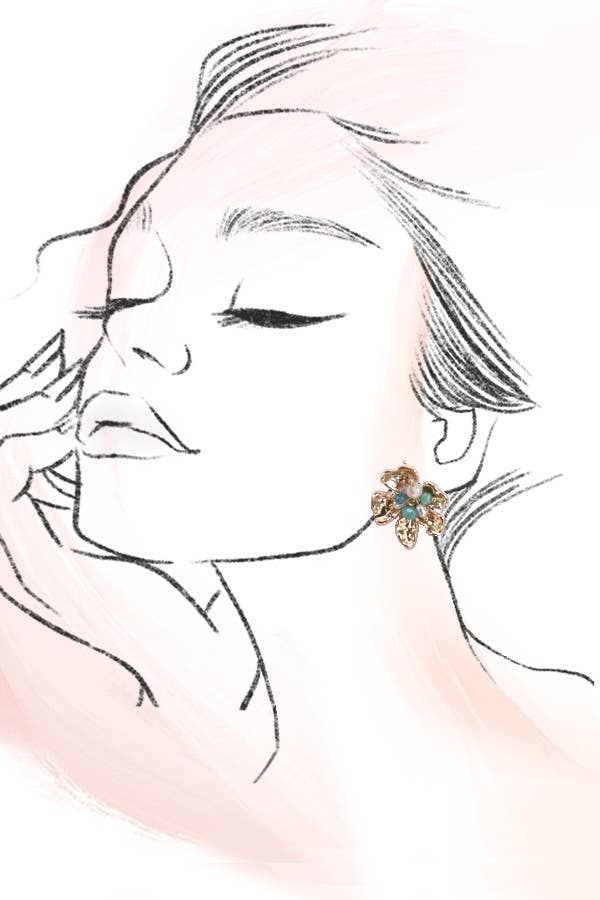 Beaded Flower Earrings