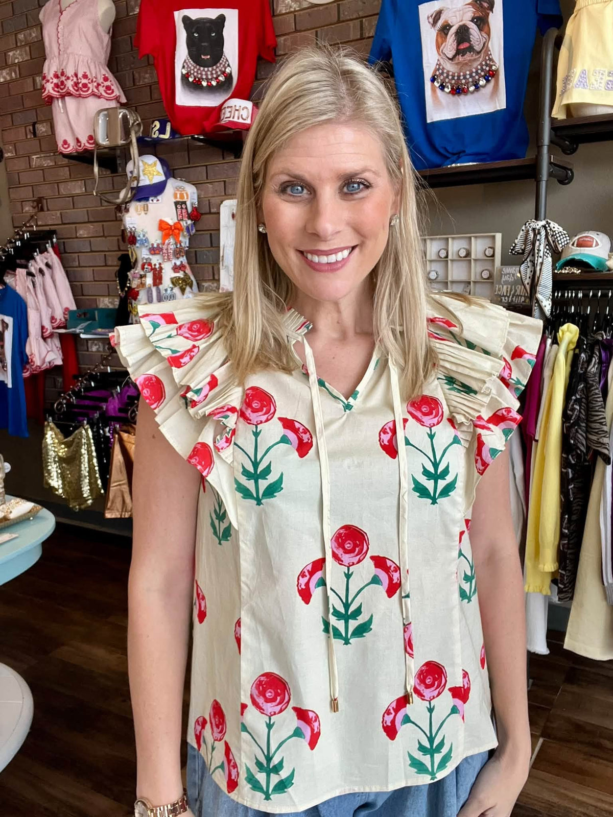 Cream + Poppies Blouse